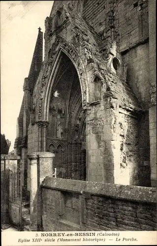 Ak Norrey en Bessin Calvados, L'Eglise, Le Porche