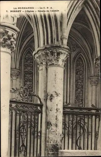 Ak Norrey en Bessin Calvados, L'Eglise, Details de l'Abside