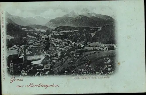 Mondschein Ak Berchtesgaden in Oberbayern, Blick vom Lockstein