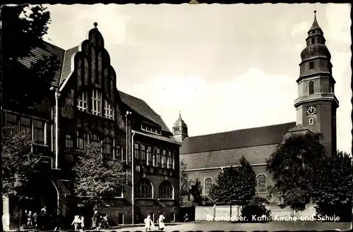 Ak Brambauer Lünen in Westfalen, Katholische Kirche, Schule