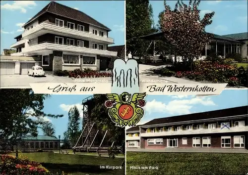 Ak Westernkotten Erwitte in Westfalen, Haus am Park, Kurpark, Wandelhalle, Haus Margareta