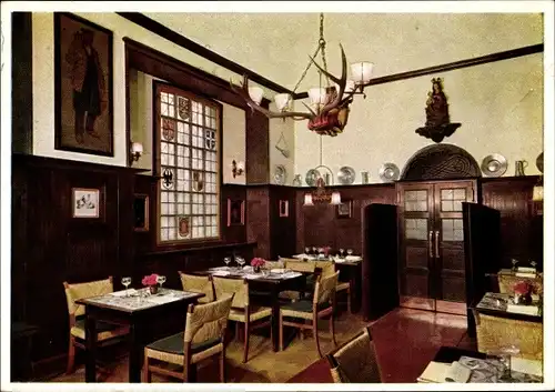 Ak München, Speisesaal Schwarzwälders Naturweinhaus, Hartmannstraße 8