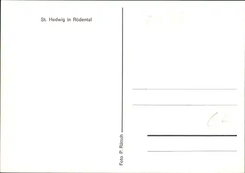 Ak Rödental in Oberfranken, St. Hedwig