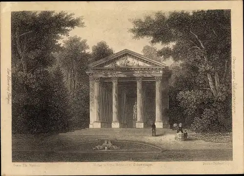 Künstler Ak Schwetzingen im Rhein Neckar Kreis, Der Minerva Tempel