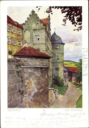 Künstler Ak Lüttgens, G., Kronach in Oberfranken, Feste Rosenberg