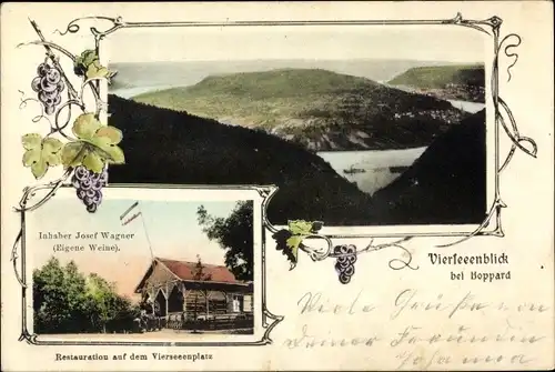 Ak Boppard am Rhein, Vierseenblick, Restauration auf dem Vierseenplatz