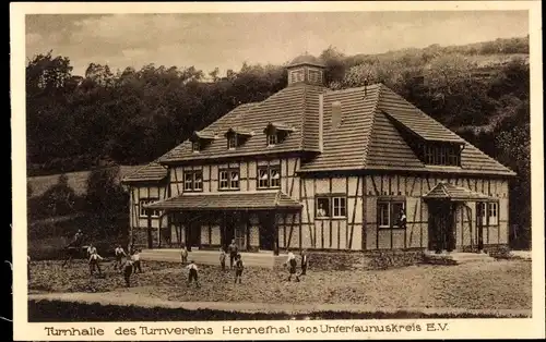 Ak Hennethal Hohenstein im Taunus, Turnhalle Turnverein 1905 Untertaunuskreis eV, Einweihung 1927