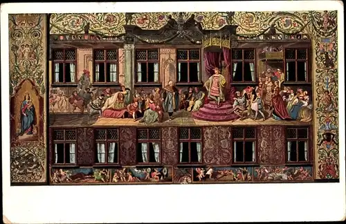 Künstler Ak Wagner, Ferd., Augsburg, Blick in das Innere des Fuggerhauses, Kaiser Maximilian I.