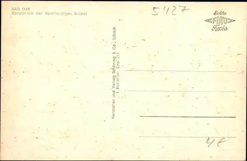 Ak Bad Ems, Sanatorium der Barmherzigen Brüder