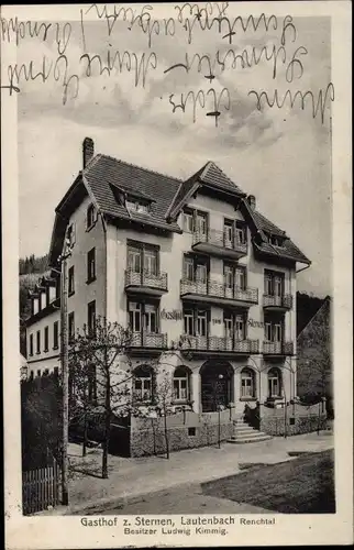 Ak Lautenbach im Renchtal Schwarzwald, Gasthof z. Sternen