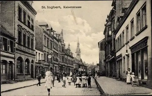 Ak Sankt Ingbert im Saarland, Kaiserstraße, Zigarrenhandlung, Kinder