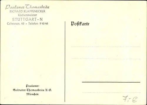 Künstler Ak Historie vom Salvator, Paulaner Bräu München