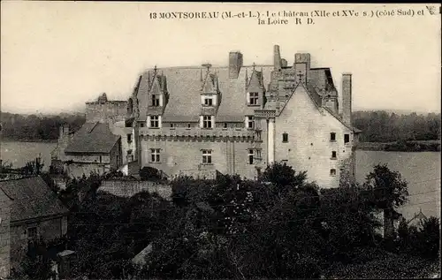 Ak Montsoreau Maine et Loire, Le Chateau, La Loire