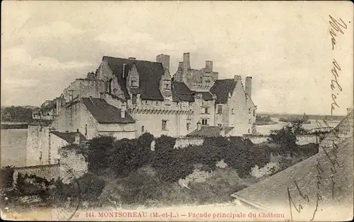 Ak Montsoreau Maine et Loire, Facade principale du Chateau