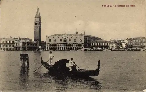 Ak Venezia Venedig Veneto, Panorama dal mare, Gondel