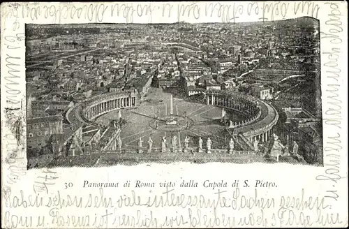 Ak Roma Rom Lazio, Panorama visto dalla Cupola di S. Pietro