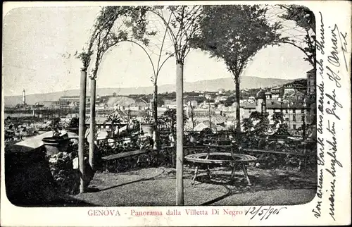 Ak Genova Genua Liguria, Panorama dalla Villetta Die Negro
