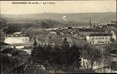 Ak Thiaucourt Meurthe et Moselle, les trois Ponts, Panorama, Ortsansicht