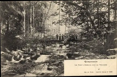 Ak Gérardmer Lothringen Vosges, le Pont d'Amour sur la Vologne