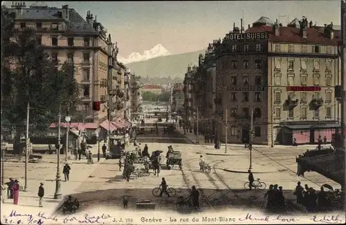 Ak Genève Genf Schweiz, La rue du Mont Blanc