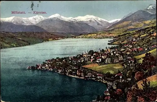 Ak Millstatt am See Kärnten, Panorama, Bergsilhouette
