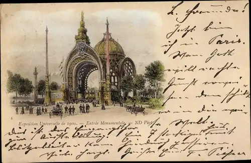 Litho Paris, Exposition Universelle de 1900, Entree Monumentale