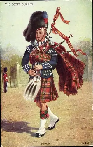 Ak The Scots Guards, Piper, Schotte, Kilt, Dudelsack
