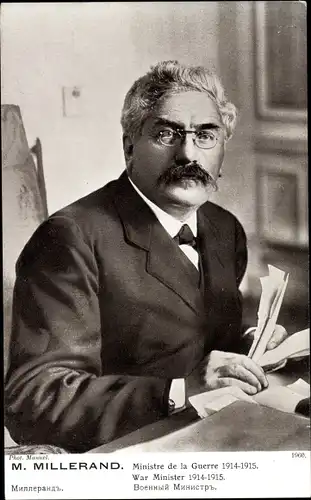 Ak Alexandre Millerand, Ministre de la Guerre, Portrait
