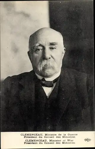 Ak Georges Clemenceau, Ministre de la Guerre, Portrait