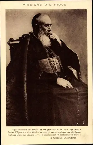 Ak Missions d'Afrique, Le Cardinal Lavigerie, Portrait