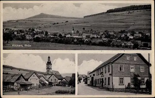 Ak Wickers Hilders in der Rhön, Gasthaus zum Engel, Totalansicht der Ortschaft