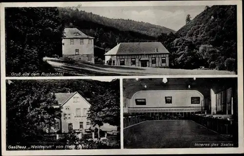 Ak Gutenacker Rheinland Pfalz, Gasthaus Waldesruh, Rupbachtal, Innenansicht