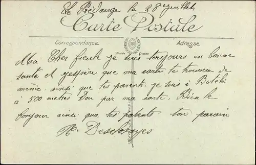 Ak Le Pré d'Auge Calvados, Le Calvaire et le Village de la Croix de Pierre