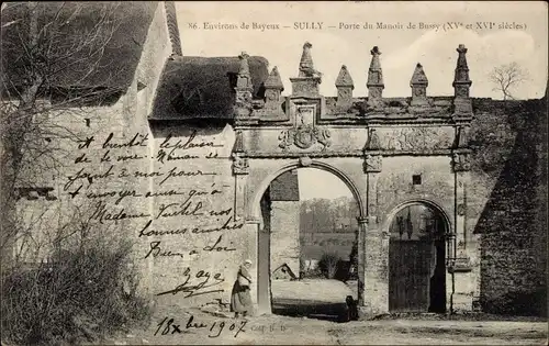 Ak Sully Calvados, Porte du Manoir de Bussy