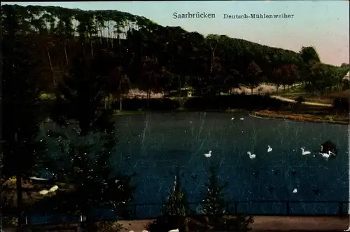 Ak Saarbrücken im Saarland, Deutsch-Mühlenweiher