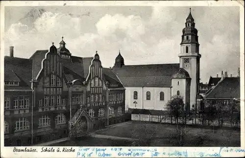 Ak Brambauer Lünen in Westfalen, Schulen, Kirche