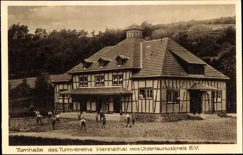 Ak Hennethal Hohenstein im Taunus, Turnhalle Turnverein 1905 Untertaunuskreis eV, Einweihung 1927