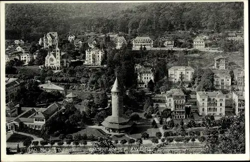 Ak Bad Ems Lahn, Wasserturm und Villenviertel