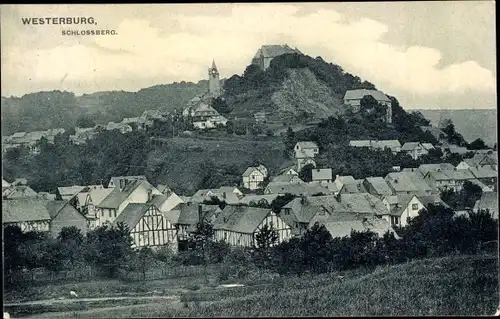 Ak Westerburg im Westerwald, Ort mit Schlossberg