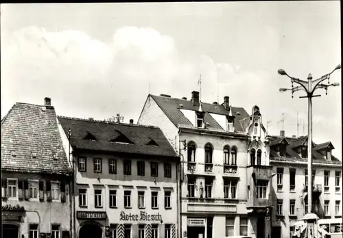 Ak Mügeln in Sachsen, Karl Marx Platz, Gasthaus Roter Hirsch