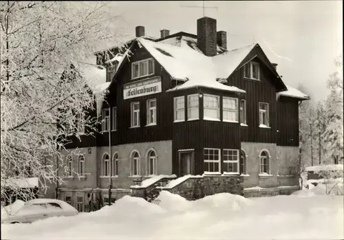 Ak Bärenfels Altenberg im Erzgebirge, Hotel Felsenburg, Winter