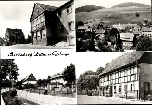 Ak Bertsdorf in der Oberlausitz, Teilansicht, Gasthof