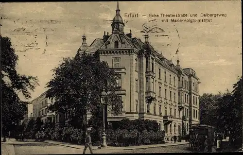 Ak Erfurt in Thüringen, Ecke Theaterstraße und Dalbergsweg, Marie Voigts Institut