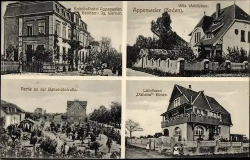Ak Appenweier in Baden Schwarzwald, Villa Wohlleben, Kriegsverpflegungsanstalt, Bahnhofhotel