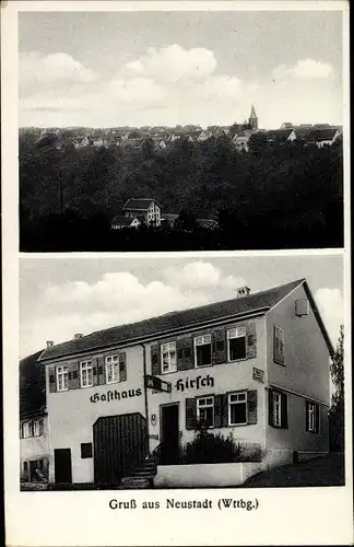 Ak Neustadt an der Rems Waiblingen in Württemberg, Gasthaus zum Hirsch