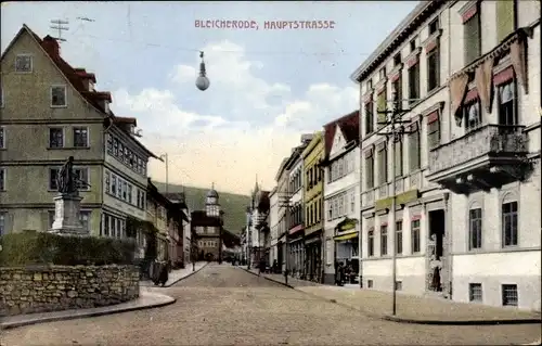 Ak Bleicherode am Harz, Hauptstraße, Denkmal