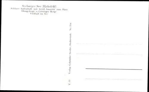 Ak Seeburg im Eichsfeld, Seeburger See, Seehaus Graf Isang