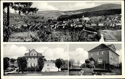 Ak Schloßborn Glashütten im Hochtaunuskreis, Gesamtansicht, Kreisjugendheim, Marienruhe