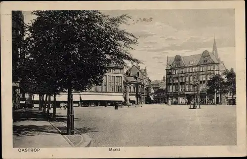 Ak Castrop Rauxel im Ruhrgebiet, Partie am Markt