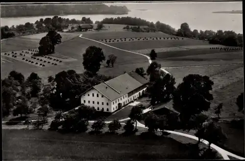 Ak Plötzing Gstadt am Chiemsee, Wimmerhof, Luftbild